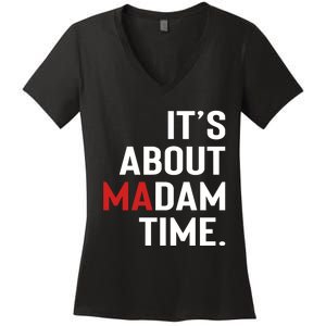 ItS About Madam Time Women's V-Neck T-Shirt