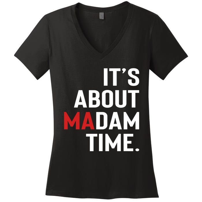 ItS About Madam Time Women's V-Neck T-Shirt