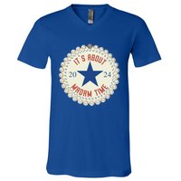 ItS About Madam Time Kamala Harris 2024 Feminist Great Gift V-Neck T-Shirt