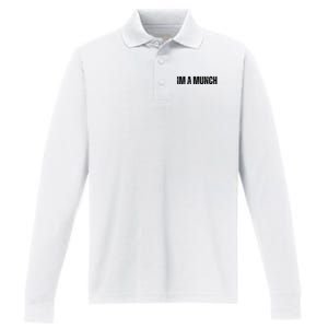 Im A Munch Certified Munch Design Performance Long Sleeve Polo