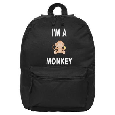 I'm A Monkey Funny Monkey 16 in Basic Backpack