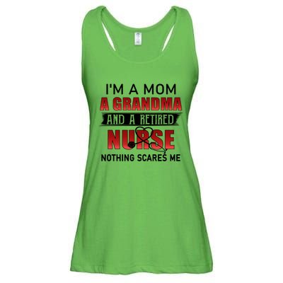 I’m A Mom A Grandma And A Retired Nurse Nothing Scares Me Funny Gift Ladies Essential Flowy Tank