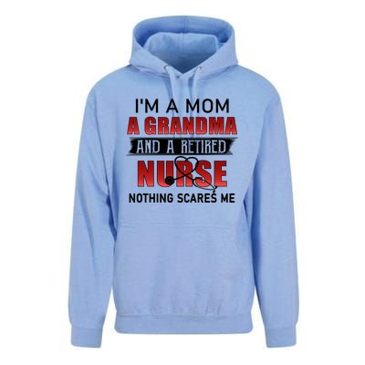 I’m A Mom A Grandma And A Retired Nurse Nothing Scares Me Funny Gift Unisex Surf Hoodie