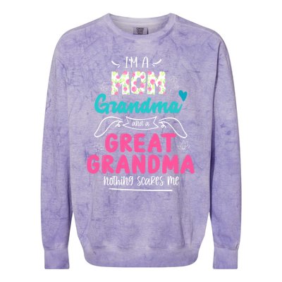 I'm A Mom Grandma And Great Grandma Gift Funny Grandma Gift Colorblast Crewneck Sweatshirt