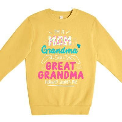 I'm A Mom Grandma And Great Grandma Gift Funny Grandma Gift Premium Crewneck Sweatshirt