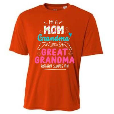 I'm A Mom Grandma And Great Grandma Gift Funny Grandma Gift Cooling Performance Crew T-Shirt