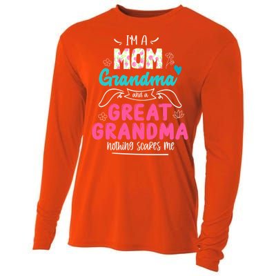 I'm A Mom Grandma And Great Grandma Gift Funny Grandma Gift Cooling Performance Long Sleeve Crew