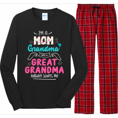 I'm A Mom Grandma And Great Grandma Gift Funny Grandma Gift Long Sleeve Pajama Set