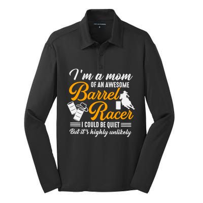 Im A Mom Of An Awesome Barrel Racer Silk Touch Performance Long Sleeve Polo