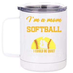 Im A Mom Of An Awesome Softball Player 12 oz Stainless Steel Tumbler Cup