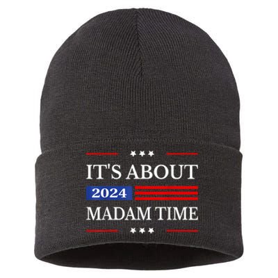 ItS About Madam Time Harris 2024 President American Flag Sustainable Knit Beanie