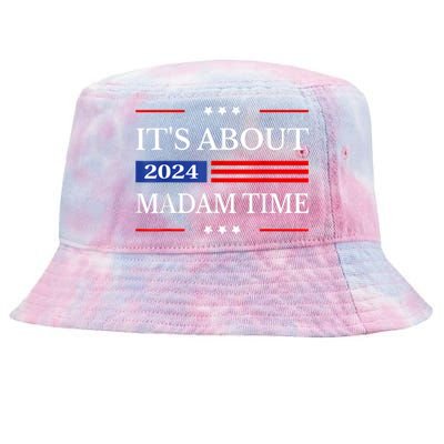 ItS About Madam Time Harris 2024 President American Flag Tie-Dyed Bucket Hat