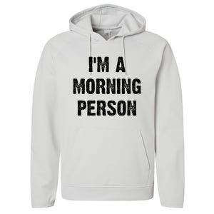 IM A Morning Person Funny White Lie Joke Party Performance Fleece Hoodie