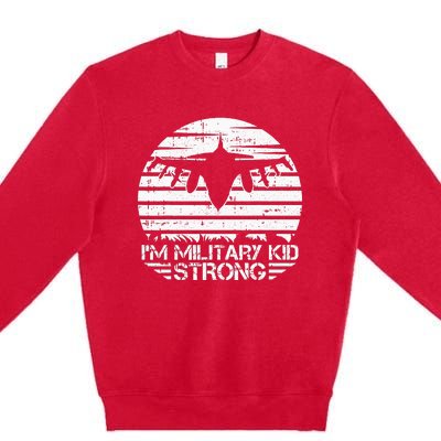 I Am Military Strong Month Of The Military Child Army Premium Crewneck Sweatshirt