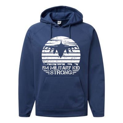 I Am Military Strong Month Of The Military Child Army Performance Fleece Hoodie