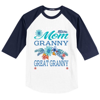 I'm A Mom Granny And A Great Granny Nothing Scares Me Gift Baseball Sleeve Shirt