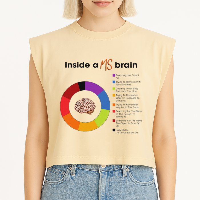 Inside A Ms Brain Multiple Sclerosis Awareness Garment-Dyed Women's Muscle Tee