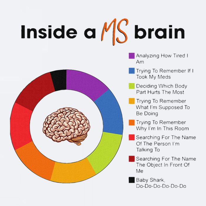Inside A Ms Brain Multiple Sclerosis Awareness Sueded Cloud Jersey T-Shirt