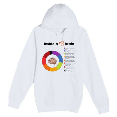 Inside A Ms Brain Multiple Sclerosis Awareness Premium Pullover Hoodie