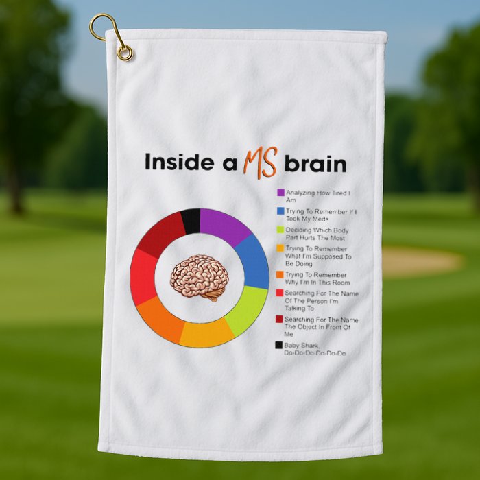 Inside A Ms Brain Multiple Sclerosis Awareness Golf Towel
