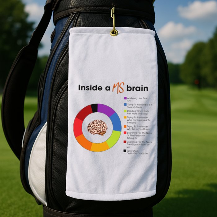 Inside A Ms Brain Multiple Sclerosis Awareness Golf Towel