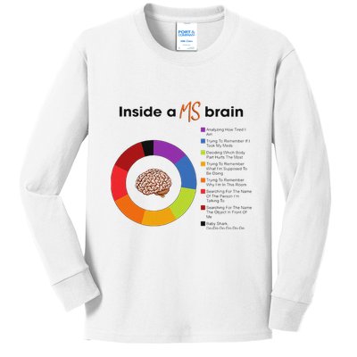 Inside A Ms Brain Multiple Sclerosis Awareness Kids Long Sleeve Shirt