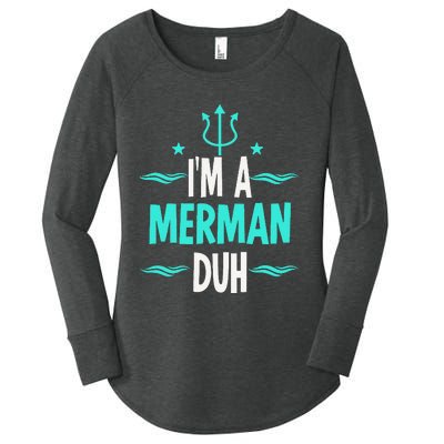 Im A Merman Duh Halloween Costume Women's Perfect Tri Tunic Long Sleeve Shirt