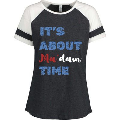 ItS About Madam Time Presidential Election Gift Enza Ladies Jersey Colorblock Tee