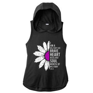 Im A Military Month Of The Military Child Ladies PosiCharge Tri-Blend Wicking Draft Hoodie Tank