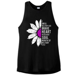 Im A Military Month Of The Military Child Ladies PosiCharge Tri-Blend Wicking Tank