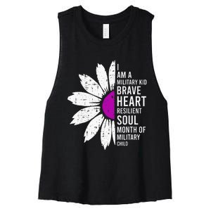 Im A Military Month Of The Military Child Women's Racerback Cropped Tank