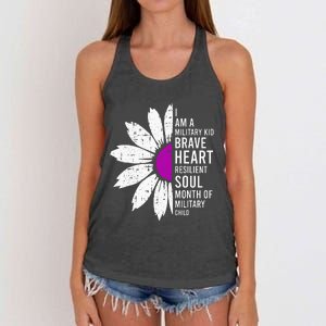 Im A Military Month Of The Military Child Women's Knotted Racerback Tank