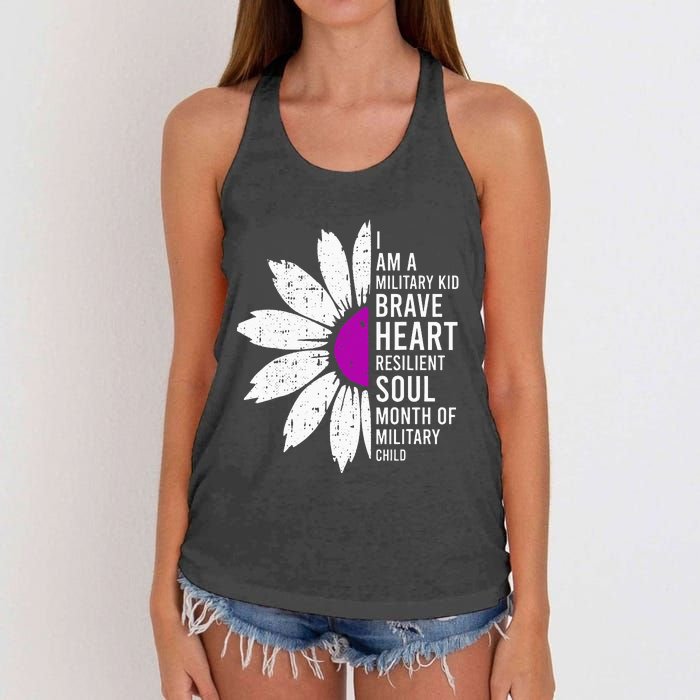 Im A Military Month Of The Military Child Women's Knotted Racerback Tank