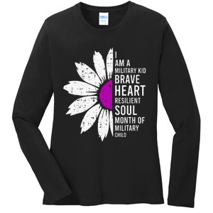 Im A Military Month Of The Military Child Ladies Long Sleeve Shirt