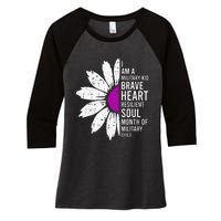 Im A Military Month Of The Military Child Women's Tri-Blend 3/4-Sleeve Raglan Shirt