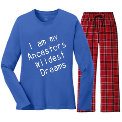 I Am My Ancestors Wildest Dream Black History Month Cute Gift Women's Long Sleeve Flannel Pajama Set 