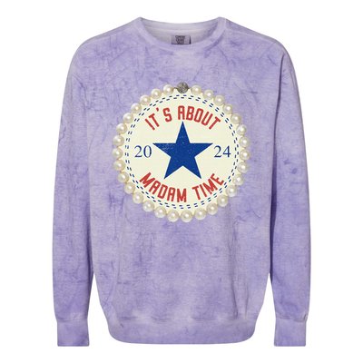 ItS About Madam Time 2024 Feminist Vintage Colorblast Crewneck Sweatshirt