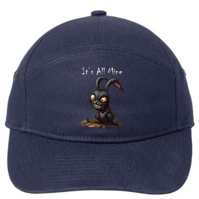 ItS All Mine Sinister Bunny Creepy Halloween Horror 7-Panel Snapback Hat