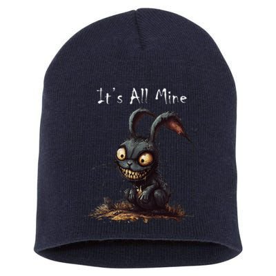 ItS All Mine Sinister Bunny Creepy Halloween Horror Short Acrylic Beanie