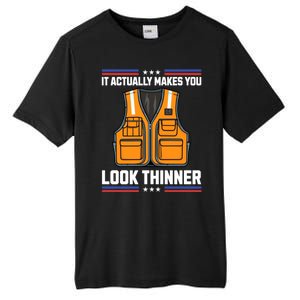 It Actually Makes You Look Thinner Trash Collector Vest Tall Fusion ChromaSoft Performance T-Shirt