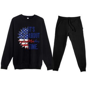 ItS About Madam Time Sunflower Madam President 2024 Gift Premium Crewneck Sweatsuit Set