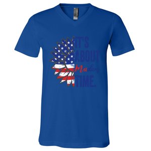 ItS About Madam Time Sunflower Madam President 2024 Gift V-Neck T-Shirt