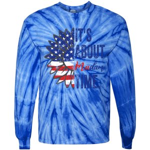 ItS About Madam Time Sunflower Madam President 2024 Gift Tie-Dye Long Sleeve Shirt