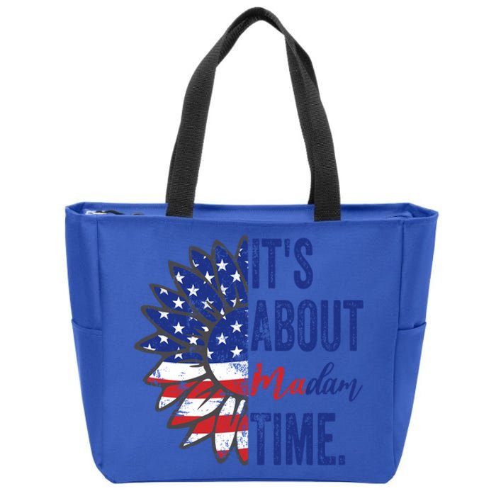 ItS About Madam Time Sunflower Madam President 2024 Gift Zip Tote Bag