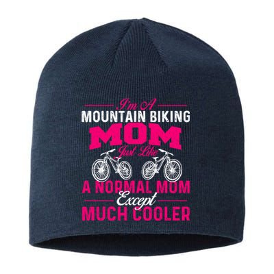 Im A Mountain Biking Mom Cyclist Cycling Coach Bicycle Sustainable Beanie