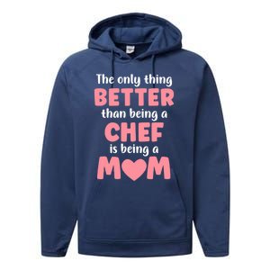 I'm A Mom And Chef Funny Motherhood Funny Chef Cute Gift Performance Fleece Hoodie