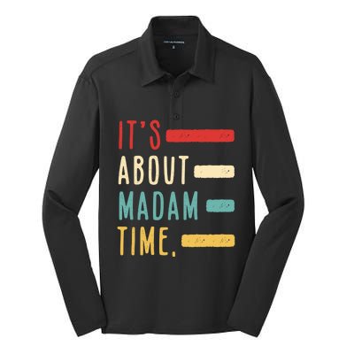 Its About Madam Time Gift Silk Touch Performance Long Sleeve Polo