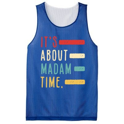 Its About Madam Time Gift Mesh Reversible Basketball Jersey Tank