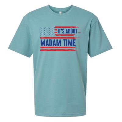 ItS About Madam Time Us Flag Funny Its About Madam Time Meaningful Gift Sueded Cloud Jersey T-Shirt