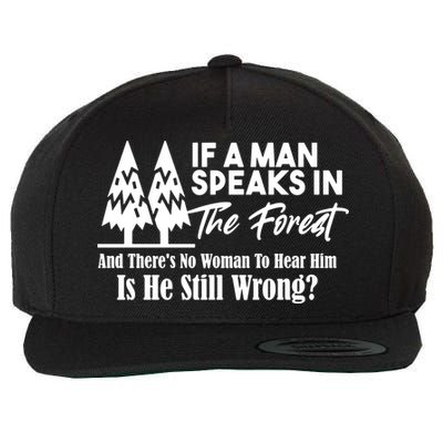 If A Man Speaks In The Forest And There’s No Woman To Hear Him, Is He Still Wrong Wool Snapback Cap